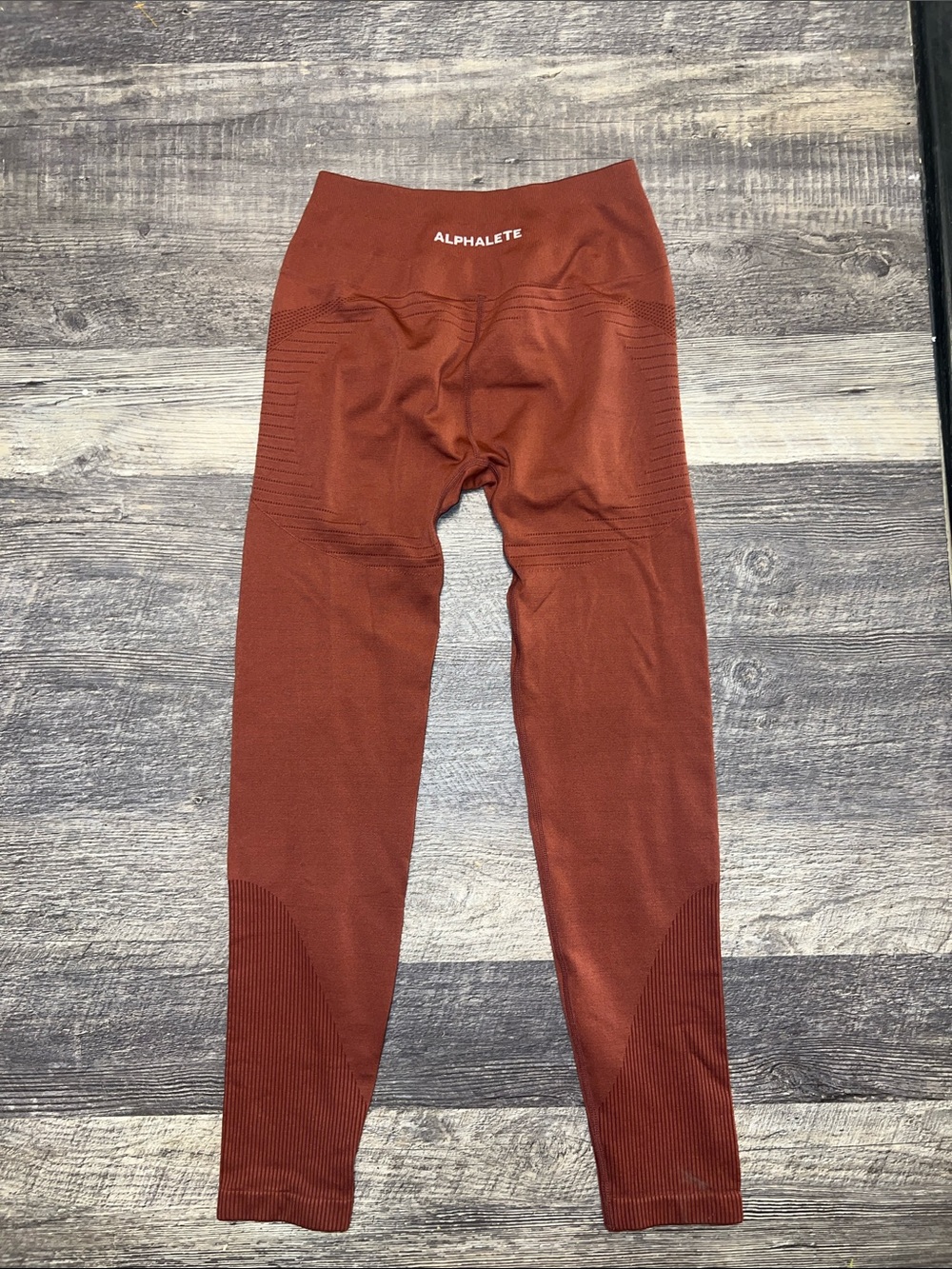Alphalete High Rise Leggings Rust Burnt Orange Workout Pants Size Small